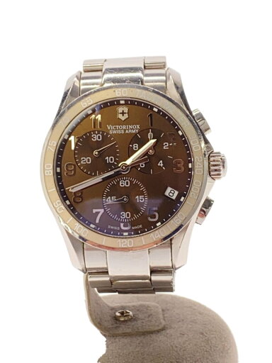 【中古】VICTORINOX◆クォーツ腕時計/アナログ/ステンレス/ブラウン/シルバー/SS/249011【服飾雑貨他】 【中古】VICTORINOX◆クォーツ腕時計/アナログ/ステンレス/ブラウン/シルバー/SS/249011【服飾雑貨他】