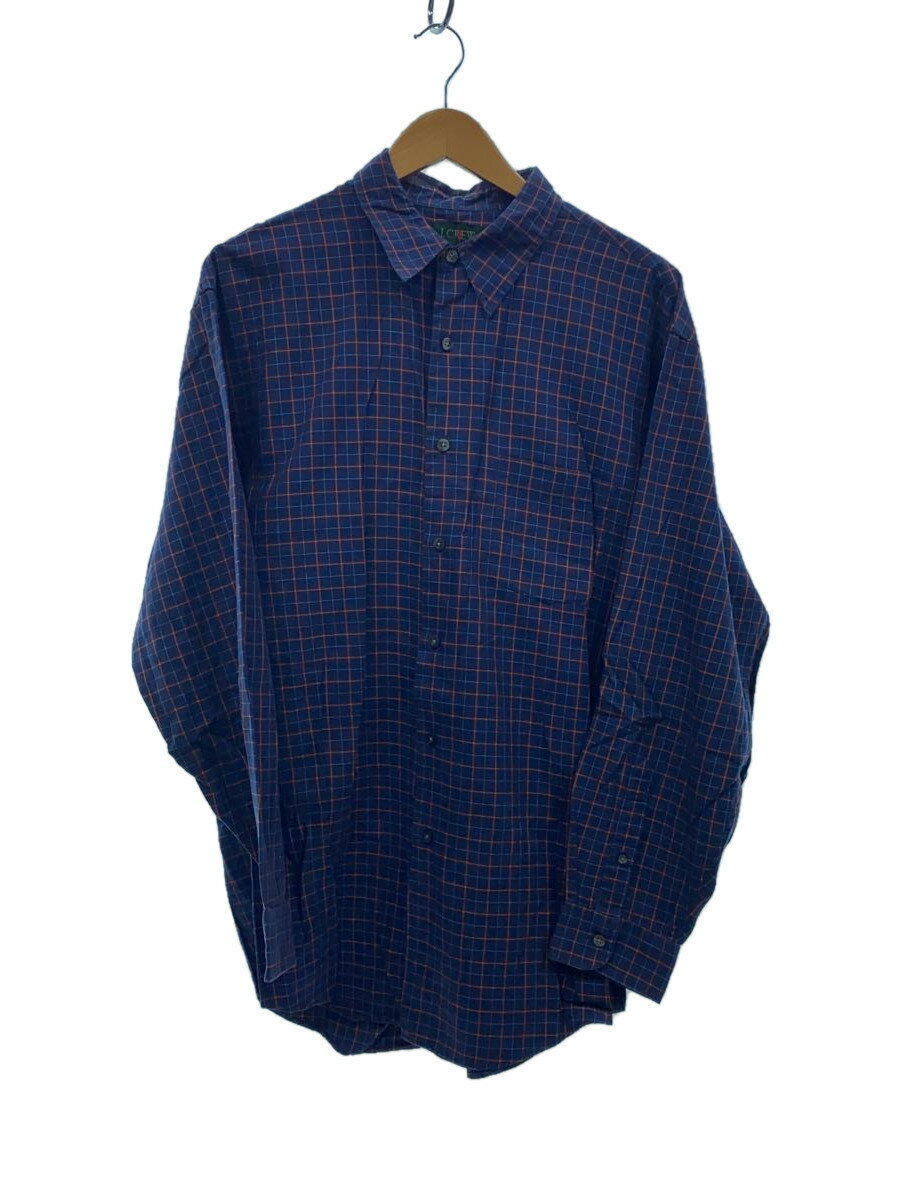 【中古】J.CREW◆長袖シャツ/L/ネイビー/チェック【メンズウェア】