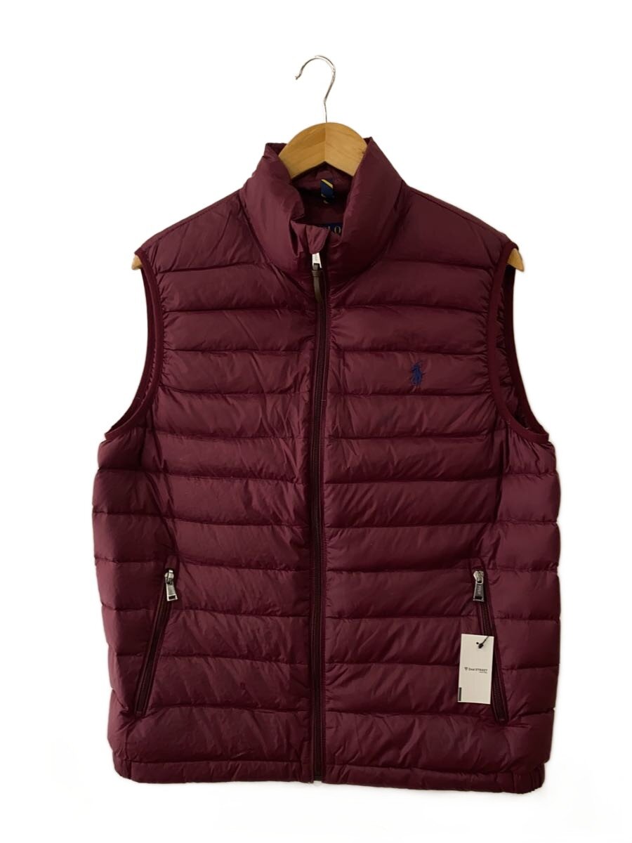 【中古】POLO RALPH LAUREN◆ダウンベスト/M/ポリエステル/BRD【メンズウェア】