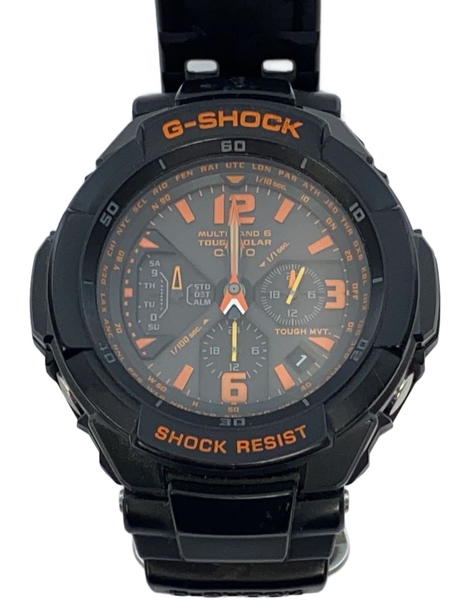 【中古】CASIO◆ソーラー腕時計・G-SHOCK/アナログ/BLK//【服飾雑貨他】