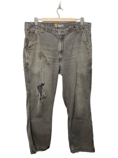 【中古】Carhartt◆ストレートパンツ/40/コットン/GRY/ダメージ・ペンキ加工有【メンズウェア】 【中古】Carhartt◆ストレートパンツ/40/コットン/GRY/ダメージ・ペンキ加工有【メンズウェア】