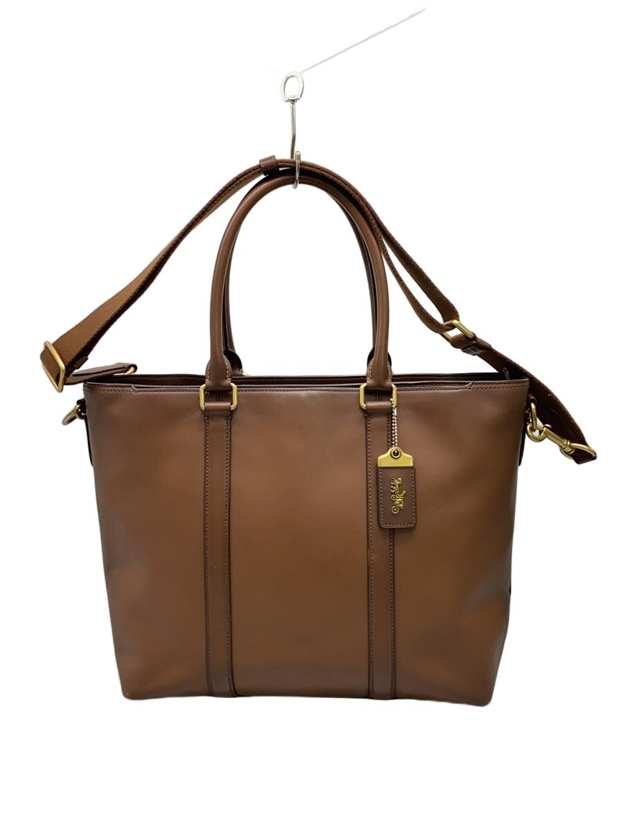 COACH - 【中古】COACH◆ショルダーバッグ/レザー/BRW/無地/55564【バッグ】