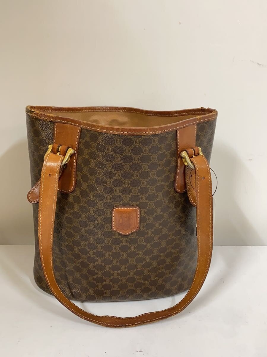 【中古】CELINE◆トートバッグ/レザー/BRW/総柄【バッグ】