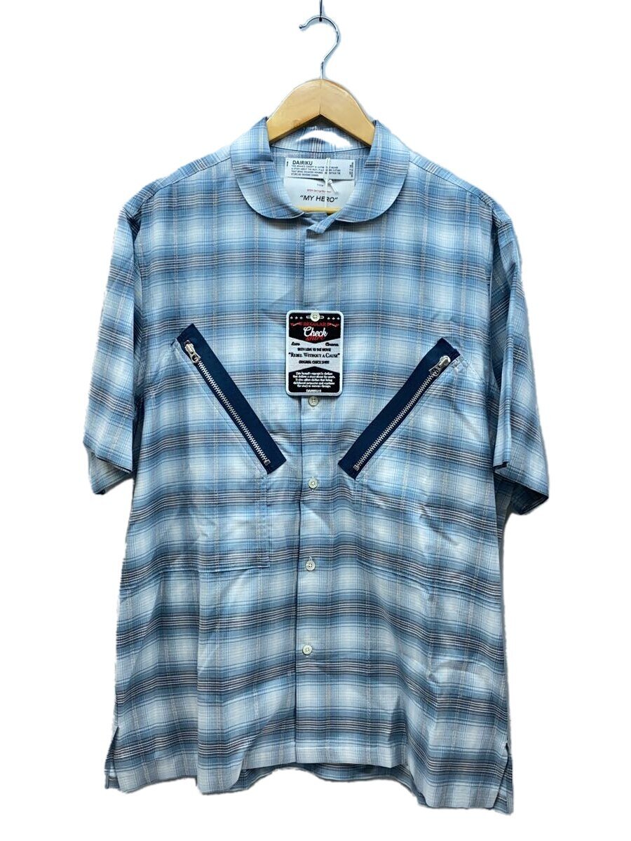 šDAIRIKU24SS/W-ZIP CHECK PETERPAN SHIRT/Ⱦµ/L/졼/BLU/å/ڥ...