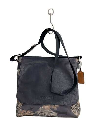 【中古】COACH◆ショルダーバッグ/レザー/NVY/花柄【バッグ】 【中古】COACH◆ショルダーバッグ/レザー/NVY/花柄【バッグ】
