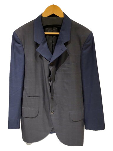 【中古】COMME des GARCONS HOMME DEUX◆テーラードジャケット/切替/L/ウール/NVY/チェック/DE-JO37/AD2019/5B【メンズウェア】 【中古】COMME des GARCONS HOMME DEUX◆テーラードジャケット/切替/L/ウール/NVY/チェック/DE-JO37/AD2019/5B【メンズウェア】