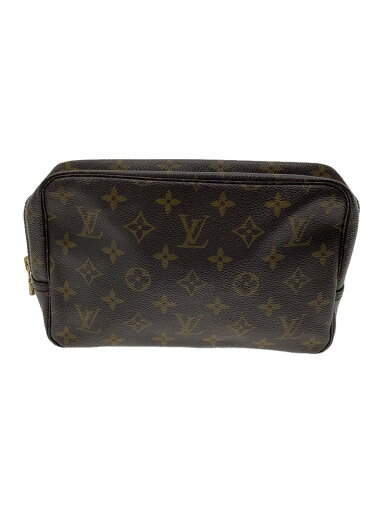 【中古】LOUIS VUITTON◆トゥルース・トワレット28_モノグラム・キャンバス_BRW/PVC/BRW【バッグ】 【中古】LOUIS VUITTON◆トゥルース・トワレット28_モノグラム・キャンバス_BRW/PVC/BRW【バッグ】