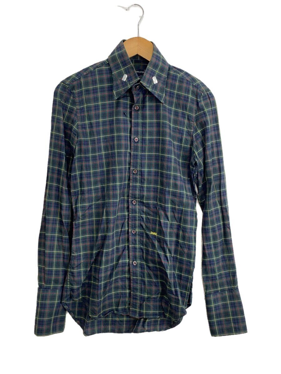 【中古】DSQUARED2◆長袖シャツ/46/コットン/GRN/チェック【メンズウェア】