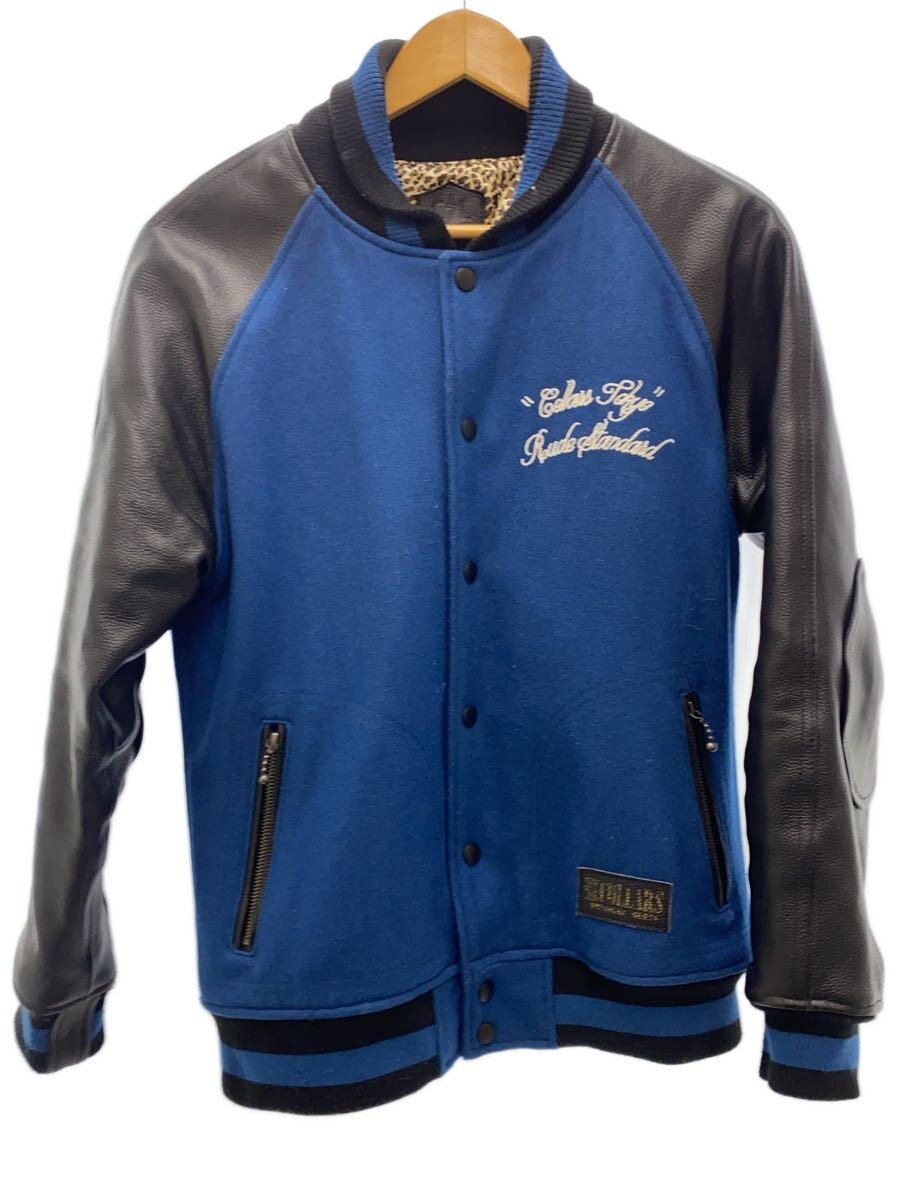 【中古】COLLARS◆スタジャン/M/ウール/BLU/無地/CLS-JK-0162【メンズウェア】