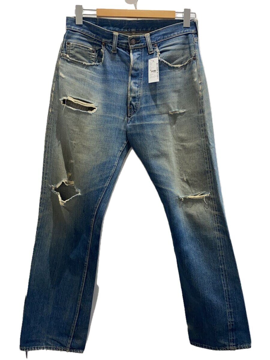 【中古】Levi’s◆60S/刻印W/BIG E/xx移行期/ストレートパンツ/実寸W32L31/コットン/IDG/無地【メンズウェア】