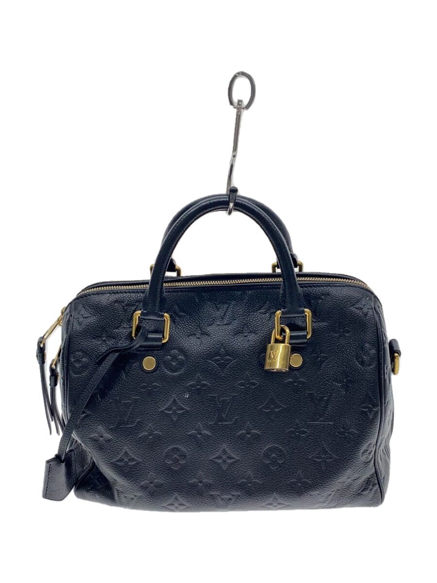 LOUIS VUITTON - 【中古】LOUIS VUITTON◆スピーディ・バンドリエール30_モノグラム・アンプラント_BLK/レザー/BLK//【バッグ】