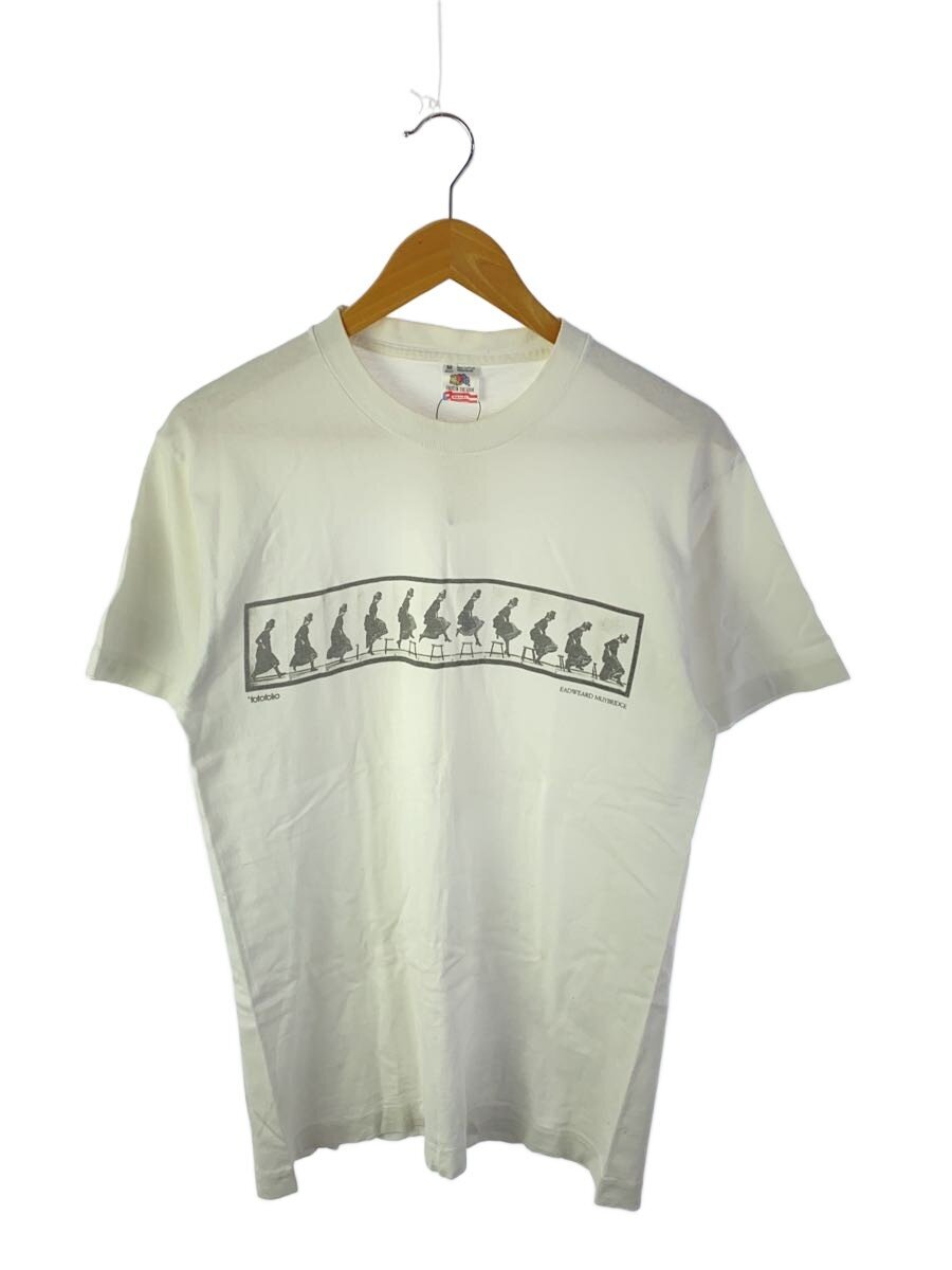 FRUIT OF THE LOOM◆90s/fofofolio/EADWEARD MUYBRIDGE/Tシャツ/M/コットン/ホワイト//
