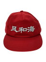 【中古】WIND AND SEA◆風和海/キャップ/コットン/RED/無地/メンズ【服飾雑貨他】