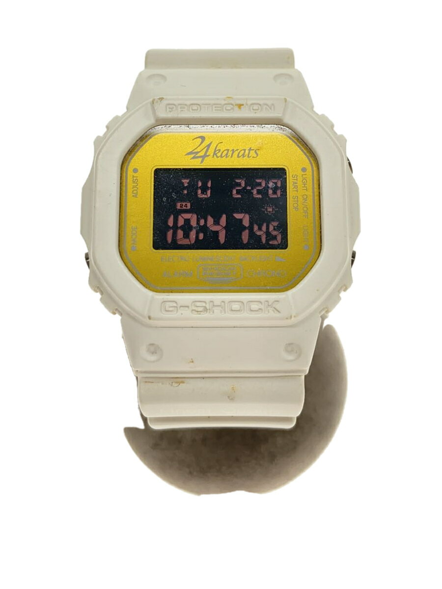 【中古】CASIO◆クォーツ腕時計/24karats/デジタル/ラバー/DW-5600VT【服飾雑貨他】