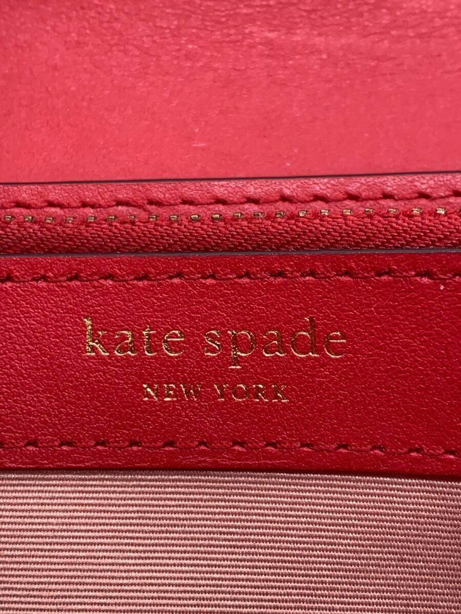 【中古】kate spade new york◆長財布/--/RED/無地/レディース/S338【服飾雑貨他】
