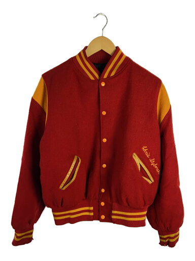 【中古】60s~70s/スタジャン/XL/ウール/RED【メンズウェア】 【中古】60s~70s/スタジャン/XL/ウール/RED【メンズウェア】