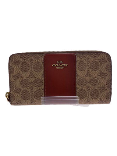 【中古】COACH◆長財布_アコーディオン_ジップウォレット_カラーブロック_シグネチャーキャンバス/PVC/KHK/レテ【服飾雑貨他】 【中古】COACH◆長財布_アコーディオン_ジップウォレット_カラーブロック_シグネチャーキャンバス/PVC/KHK/レテ【服飾雑貨他】