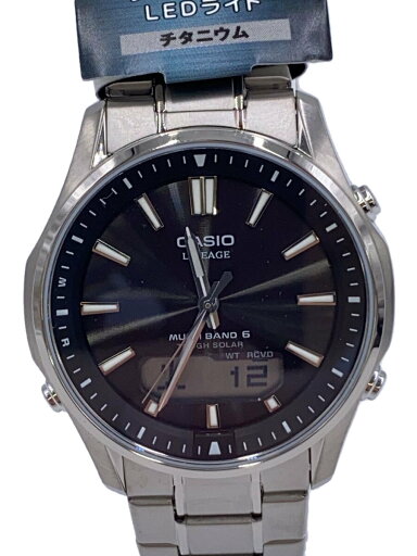 【中古】CASIO◆ソーラー腕時計_その他/アナログ/--/BLK/SLV【服飾雑貨他】 【中古】CASIO◆ソーラー腕時計_その他/アナログ/--/BLK/SLV【服飾雑貨他】