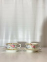 【中古】Noritake◆カップ&ソーサー/2客セット/WHT【キッチン用品】