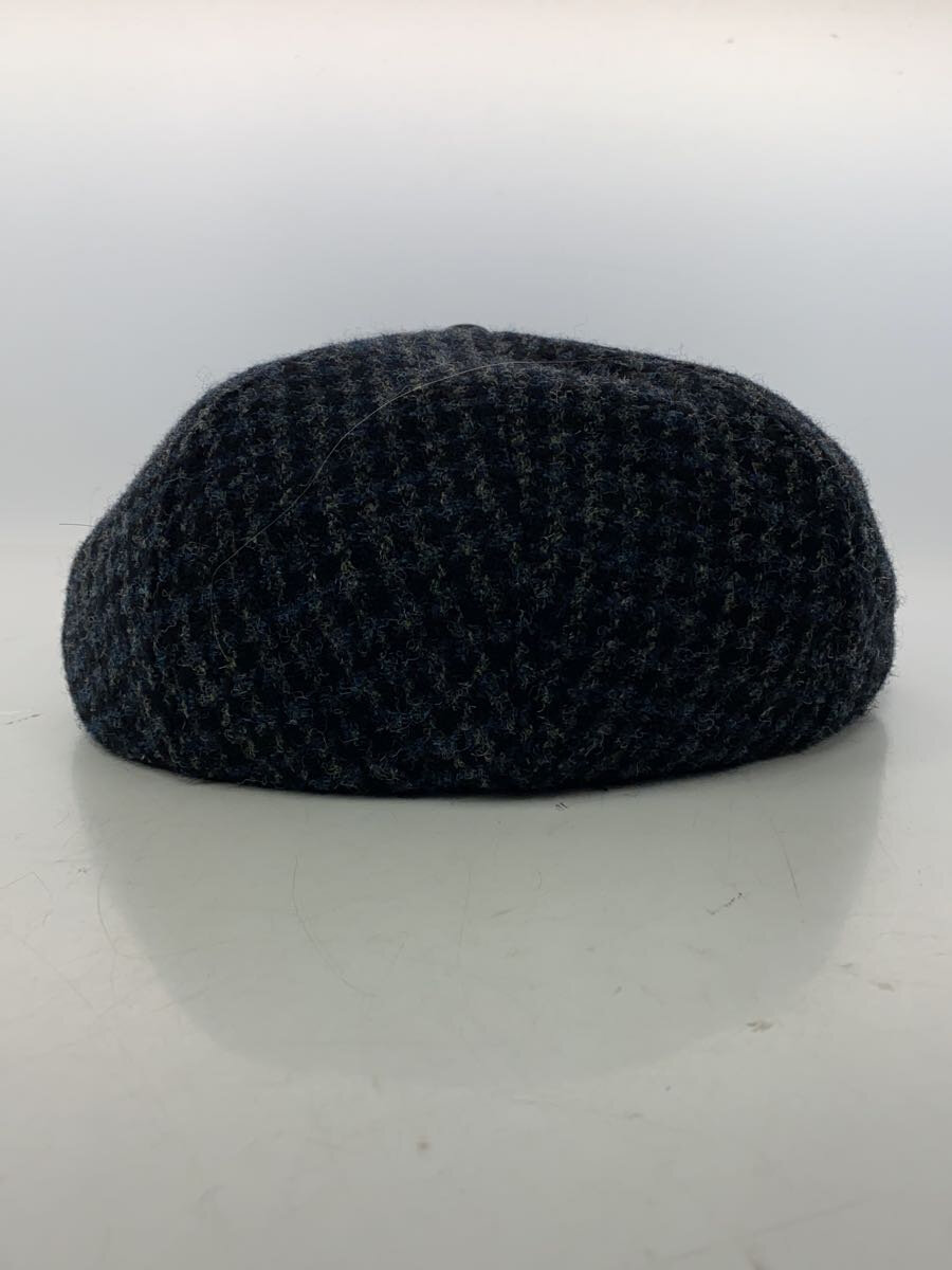 【中古】BRONER◆×HARRIS TWEED/ハンチング/L/ウール/BLU/メンズ【服飾雑貨他】