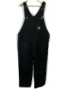 【中古】Carhartt◆オーバーオール/38/コットン/BLK/無地【メンズウェア】
