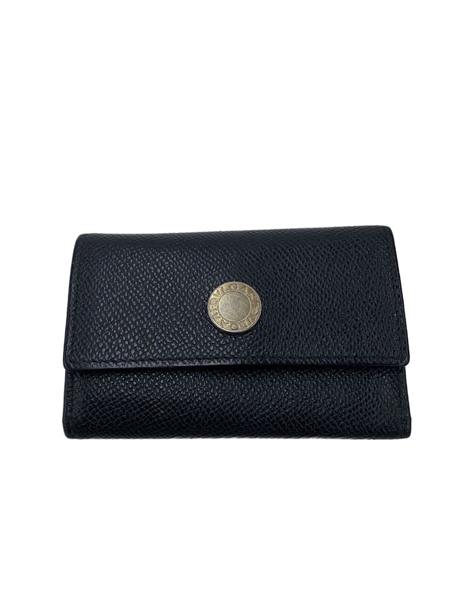 【中古】BVLGARI◆キーケース/レザー/BLK/無地/メンズ【服飾雑貨他】