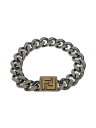 【中古】FENDI◆フェンディ/BRACELET CHAIN FF/FFロゴブレスレット/S/シルバー/レディース【服飾雑貨他】