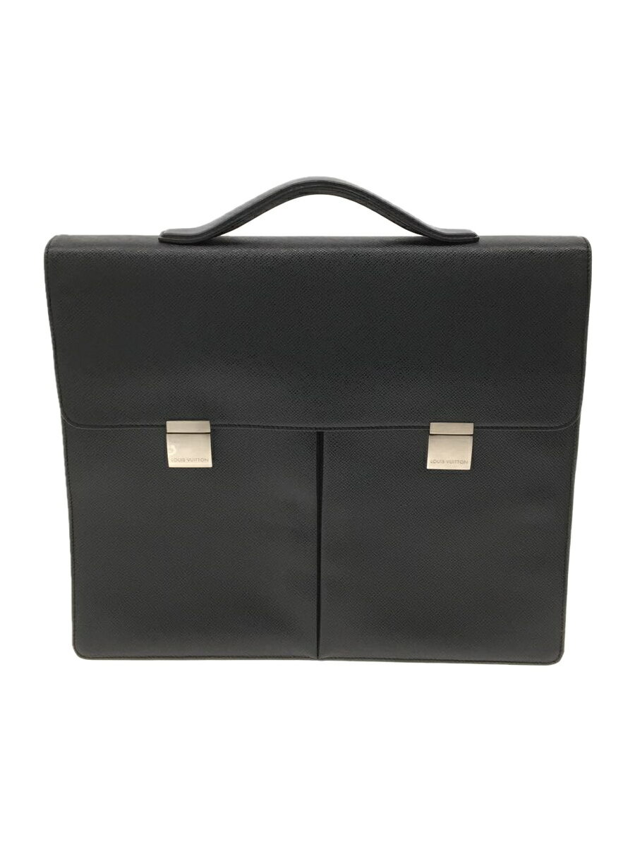 【中古】LOUIS VUITTON◆カザン_タイガ_BLK/PVC/BLK/無地【バッグ】