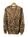 【中古】WACKO MARIA◆カーディガン(厚手)/M/コットン/BEG/総柄/TIM LEHI JACQUARD CARDIGAN【メンズウェア】(4)
