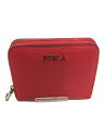 【中古】FURLA◆財布/--/RED/無地/レデ