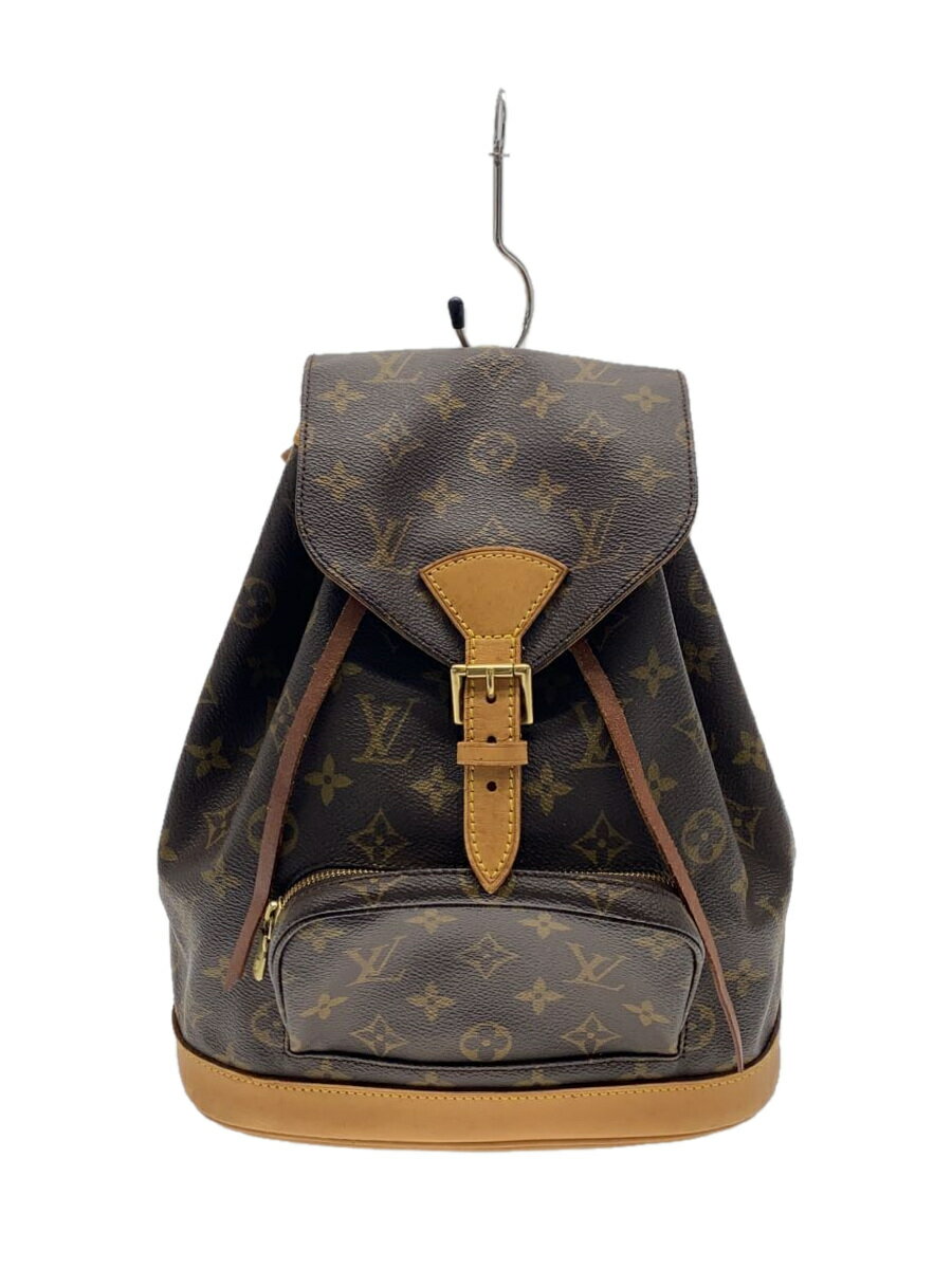 【中古】LOUIS VUITTON◆モンスリMM_モノグラム・キャンバス_BRW/PVC/BRW【バッグ】