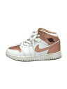 【中古】NIKE◆AIR JORDAN 1 MID WHITE ROSE GOLD/ハイカットスニーカー/23.5cm/PNK【シューズ】