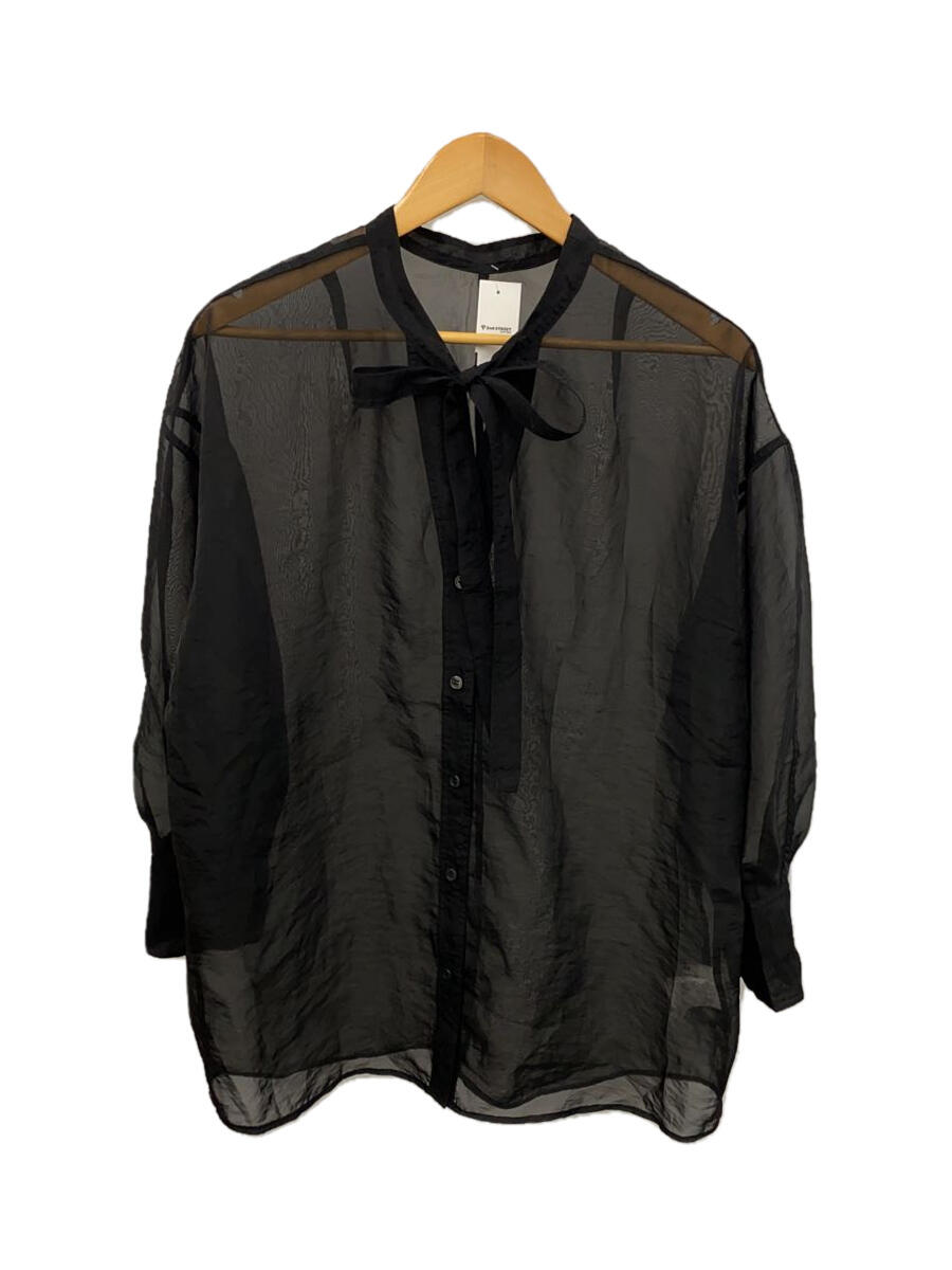 【中古】CLANE◆長袖シャツ/1/ポリエステル/BLK/無地/14122-4042【レディースウェア】