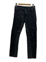 【中古】DEGNER◆ボトム/M/ポリエステル/牛革/ブラック【メンズウェア】