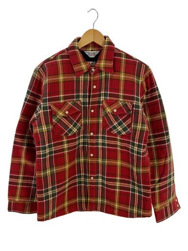 【中古】FIVE BROTHER◆ジャケット/シャツ/内キルティング/M/コットン/RED/チェック【メンズウェア】 【中古】FIVE BROTHER◆ジャケット/シャツ/内キルティング/M/コットン/RED/チェック【メンズウェア】