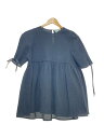 【中古】yori◆フクレフレアブラウス/半袖ブラウス/38/ポリエステル/BLK/無地/YR2221-080SM-4【レディースウェア】