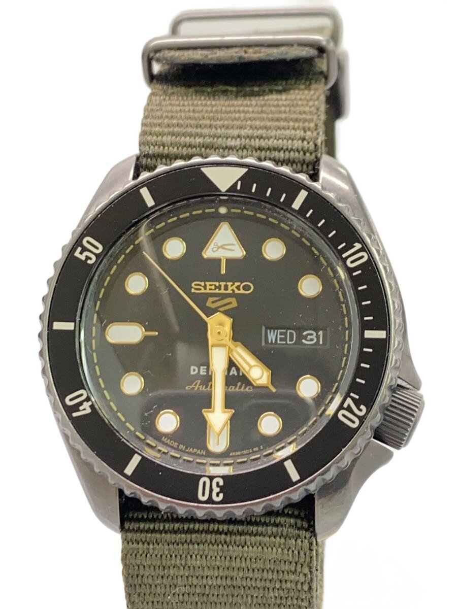 【中古】SEIKO◆腕時計/アナログ/ナイロン/BLK/KHK/SBSA283【服飾雑貨他】
