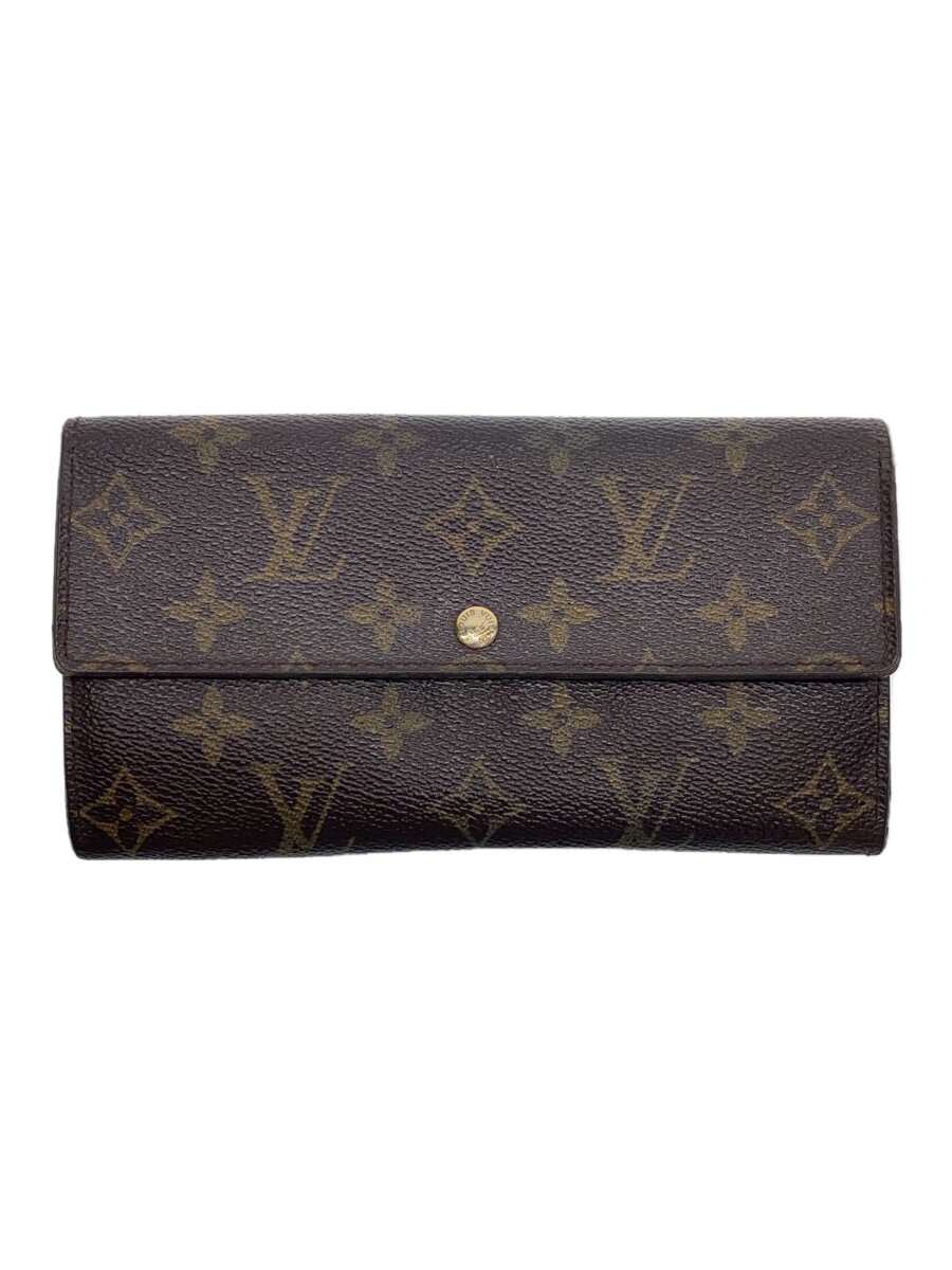 【中古】LOUIS VUITTON◆1)ポルト・フォイユ・サラ_モノグラム・キャンバス_BRW/PVC/BRW/レディース//【服飾雑貨他】