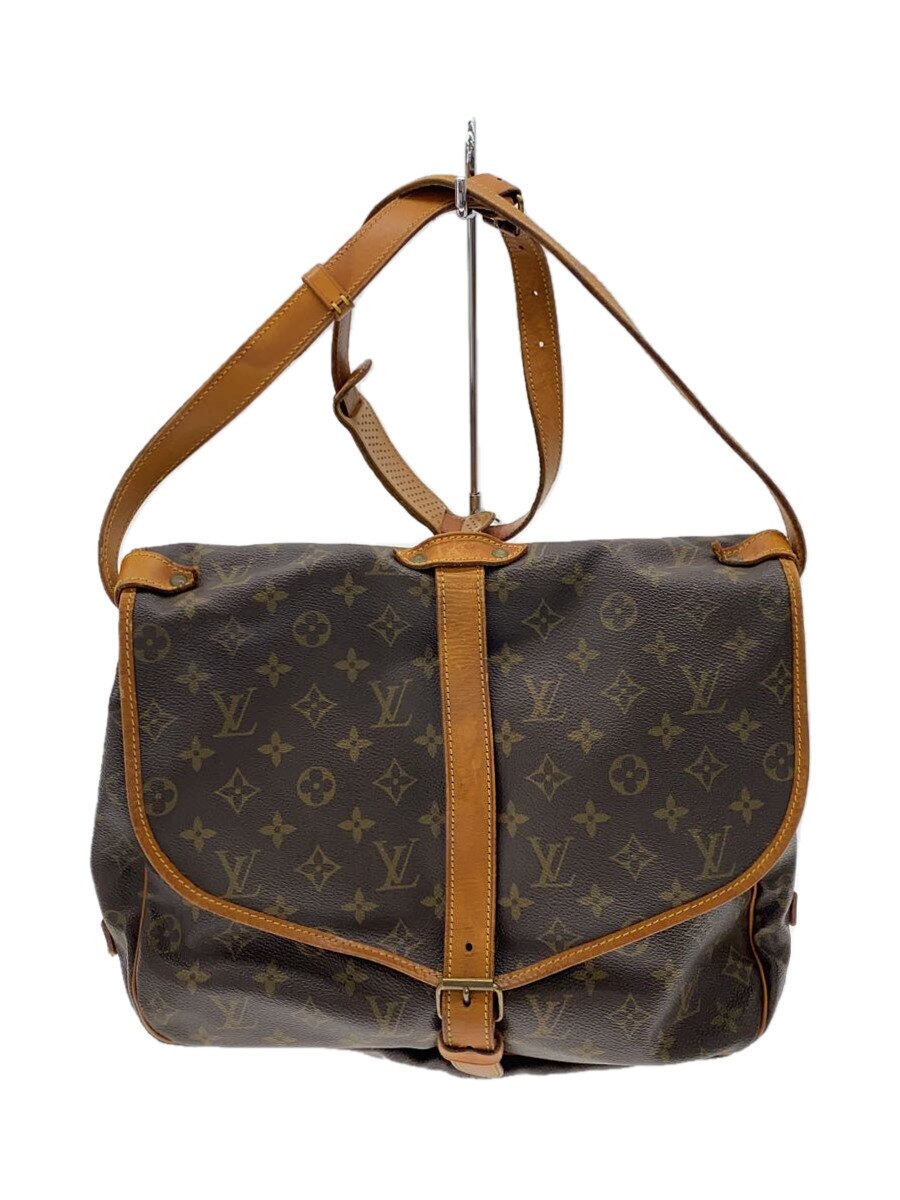 【中古】LOUIS VUITTON◆1)ソミュール35_モノグラム・キャンバス/--/BRW/モノグラム【バッグ】