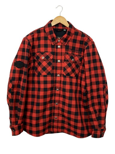 【中古】HARLEY DAVIDSON◆シャツジャケット/L/コットン/RED/チェック/97102-22VM【メンズウェア】 【中古】HARLEY DAVIDSON◆シャツジャケット/L/コットン/RED/チェック/97102-22VM【メンズウェア】