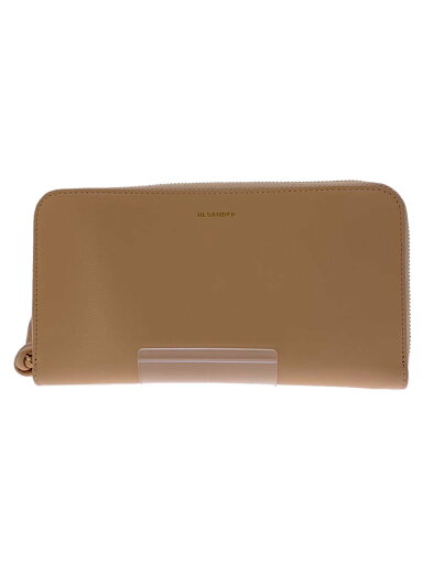 【中古】JIL SANDER◆ZIP AROUND WALLET MD GIRO/長財布/レザー/BEG/レディース【服飾雑貨他】 【中古】JIL SANDER◆ZIP AROUND WALLET MD GIRO/長財布/レザー/BEG/レディース【服飾雑貨他】