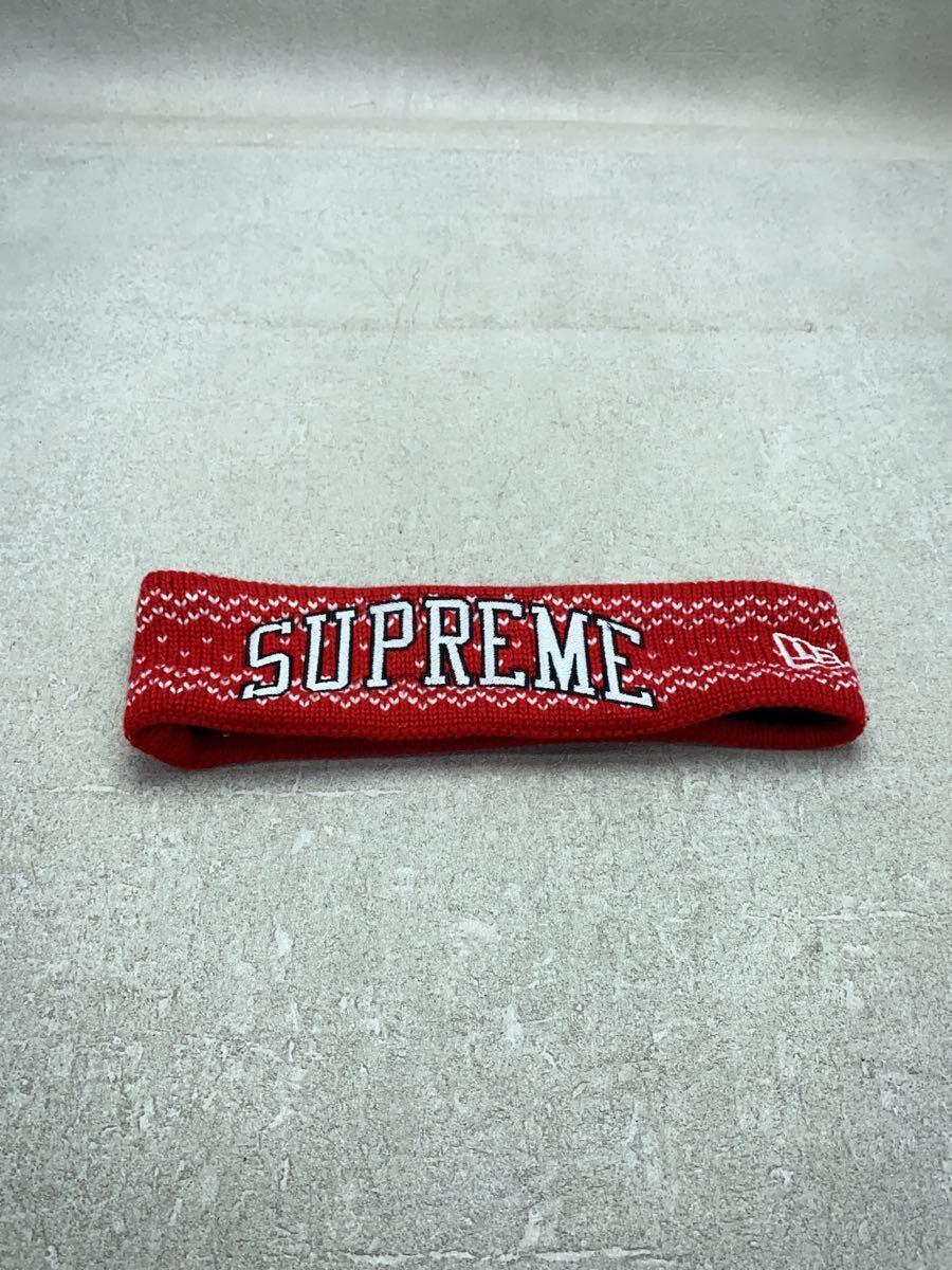 【中古】Supreme◆Arc Logo Headband/17FW/ヘアバンド/FREE/アクリル/RED/メンズ【服飾雑貨他】