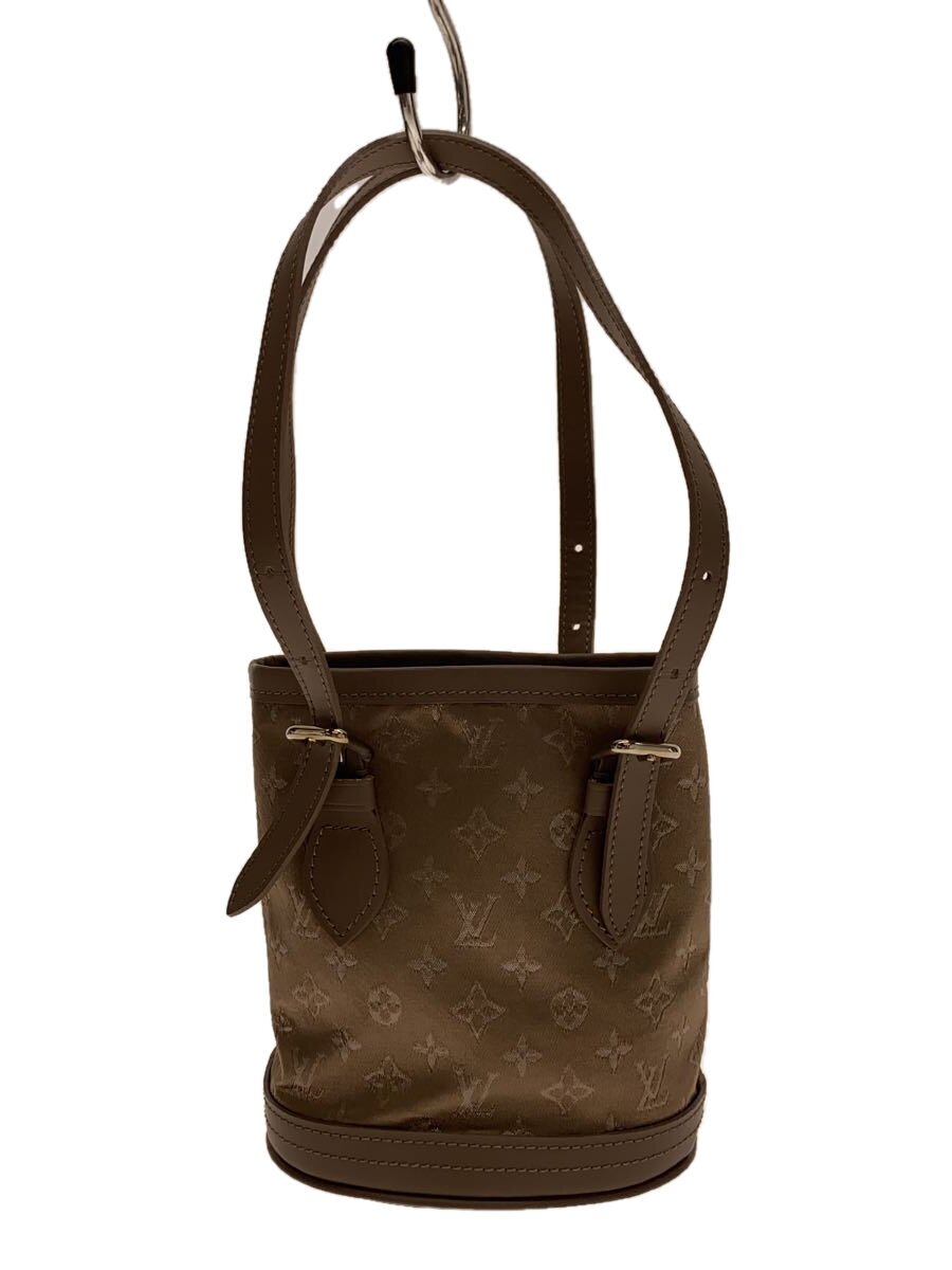 VANESSA BRUNO - 【中古】LOUIS VUITTON◆リトル・バケット_モノグラム・サテン_BRW/キャンバス/BRW【バッグ】