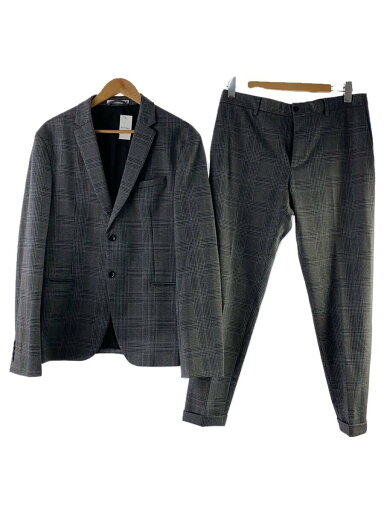 【中古】ZARA◆スーツ/52/ポリエステル/GRY/グレンCK//【メンズウェア】 【中古】ZARA◆スーツ/52/ポリエステル/GRY/グレンCK//【メンズウェア】