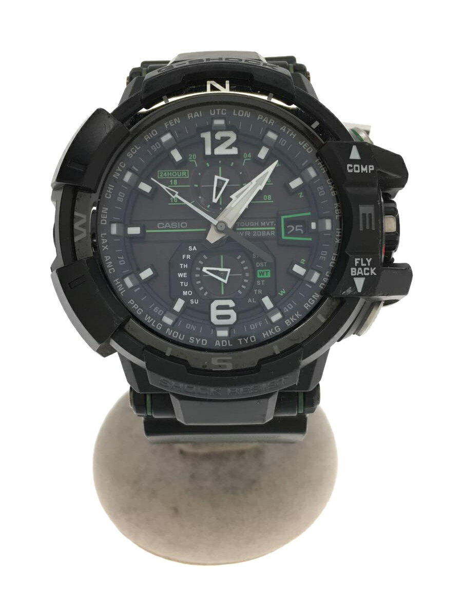 【中古】CASIO◆ソーラー腕時計・G-SHOCK/アナログ/BLK【服飾雑貨他】