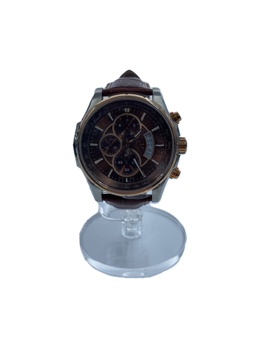 【中古】GUESS◆GC Guess Collection/クロノグラフ/ククォーツ腕時計/アナログ/BRW/X81002//【服飾雑貨他】