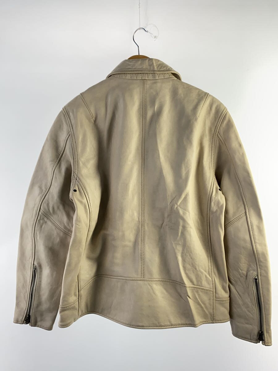 【中古】AVIREX◆AGED LEATHER W-RIDERS JACKET/XL/レザー/BEG/無地/783-225001【メンズウェア】
