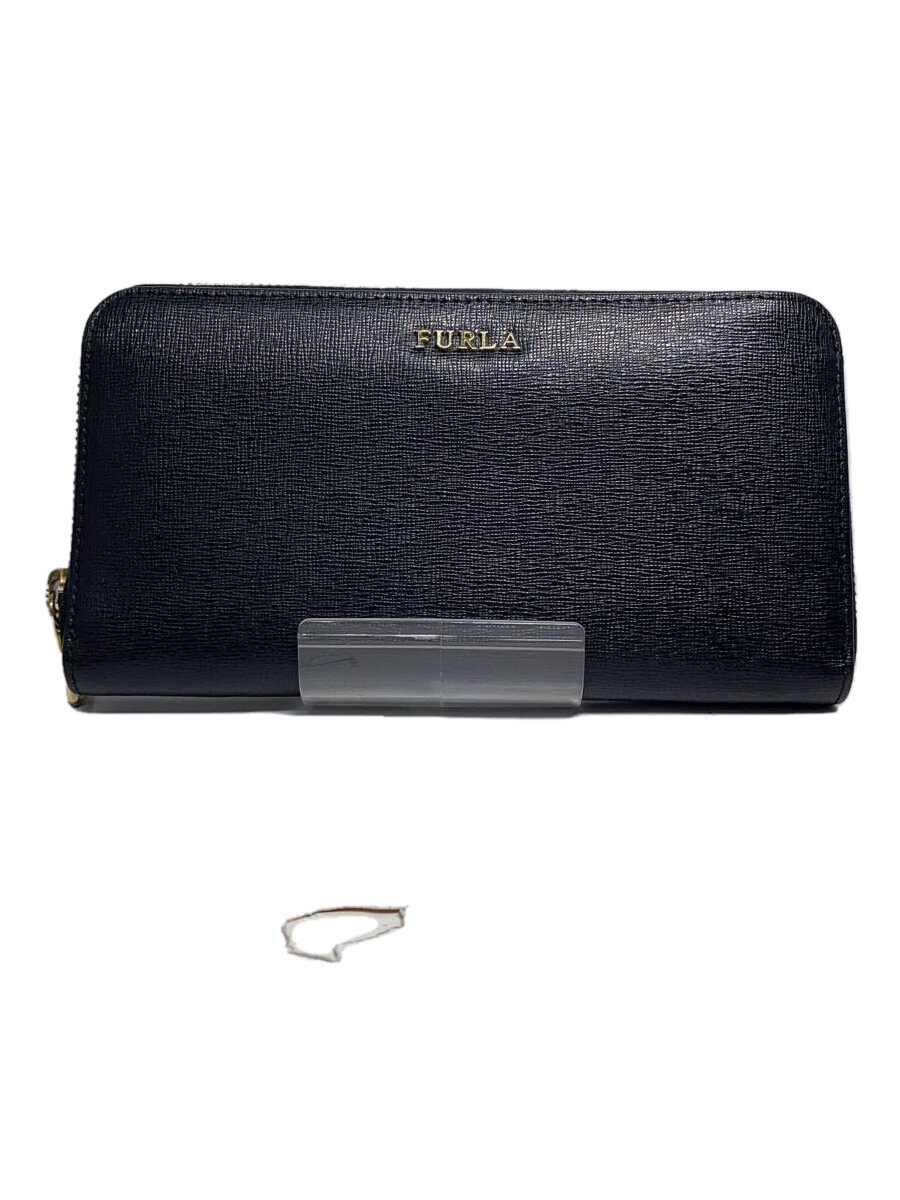 【中古】FURLA◆長財布/レザー/BLK/無地/レディース/871019//【服飾雑貨他】