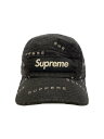 【中古】Supreme◆22SS_Stitch Jacquard Campcap_キャップ/FREE/コットン/BLK/総柄/メンズ【服飾雑貨他】