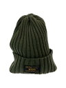 【中古】WTAPS◆ニットキャップ/FREE/ウール/カーキ/メンズ/142MADT-HT02【服飾雑貨他】